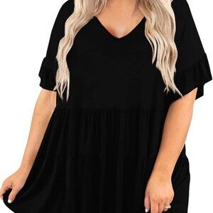 Women's Plus Size Ruffle Tunic Top 125